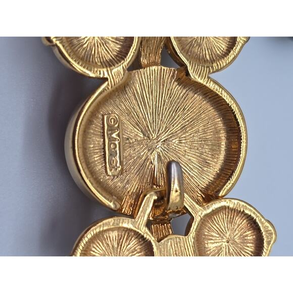 Vintage Monet Triple Strand Cascade Black Beaded Necklace Gold Tone Hook Clasp - Picture 4 of 5